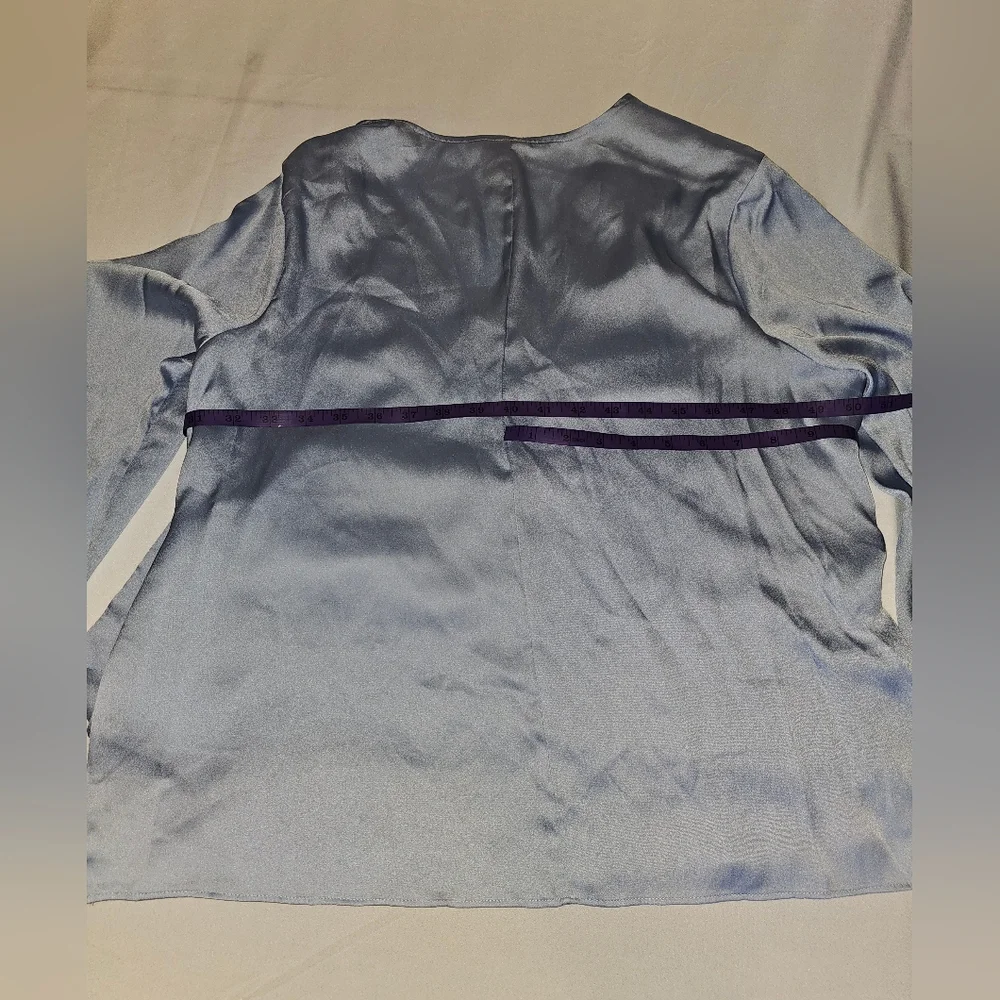 Worthington Soft Blue Wrap Blouse - Picture 14 of 16